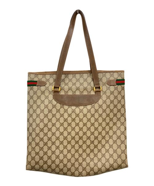 GUCCI（グッチ）GUCCI (グッチ) シェリーラインGGプラストートバッグ ベージュの古着・服飾アイテム