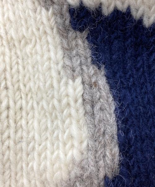 USED（ユーズド）USED (ユーズド) フラワーモチーフエクアドルニット ネイビー サイズ:不明の古着・服飾アイテム