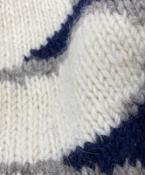 USED（ユーズド）USED (ユーズド) フラワーモチーフエクアドルニット ネイビー サイズ:不明の古着・服飾アイテム