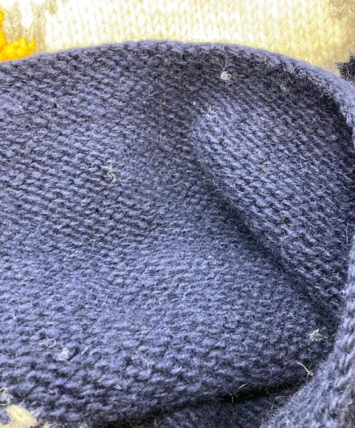 USED（ユーズド）USED (ユーズド) フラワーモチーフエクアドルニット ネイビー サイズ:不明の古着・服飾アイテム