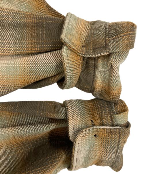 HOUSTON（ヒューストン）HOUSTON (ヒューストン) オンブレヘビネルチェックシャツ ブラウン サイズ:XLの古着・服飾アイテム