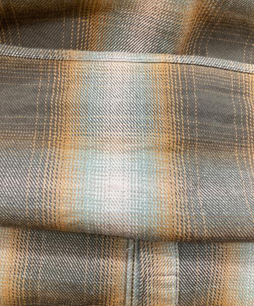 HOUSTON（ヒューストン）HOUSTON (ヒューストン) オンブレヘビネルチェックシャツ ブラウン サイズ:XLの古着・服飾アイテム