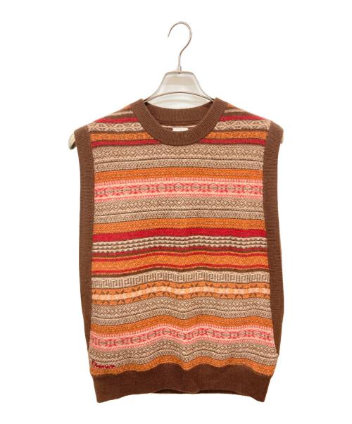 BISOWN（ビソウン）BISOWN (ビソウン) 25AW CASHMERE FAIRILE MIDDLEVEST ブラウン サイズ:FREEの古着・服飾アイテム