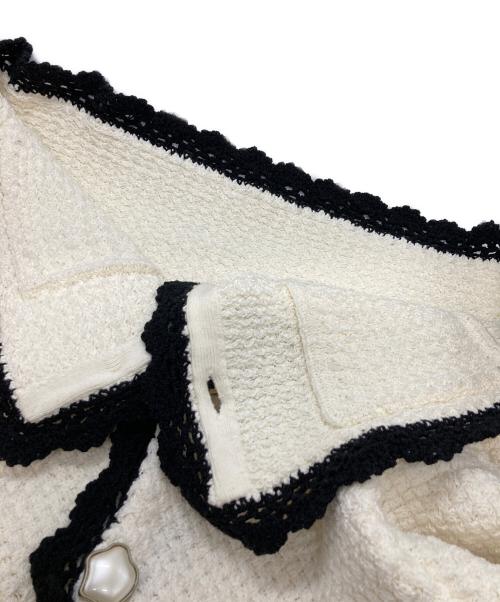 COEL（コエル）COEL (コエル) バイカラーフリルカーディガン ホワイト サイズ:Freeの古着・服飾アイテム