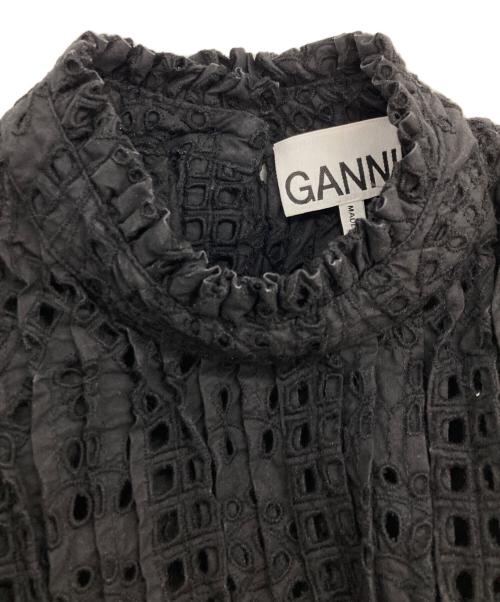 GANNI（ガニー）Ganni (ガニー) カットワークブラウス ブラック サイズ:34の古着・服飾アイテム