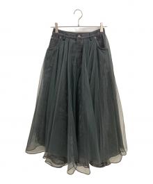 Belle vintage（ベル ヴィンテージ）の古着「デニムドッキング チュールスカート」｜ブラック