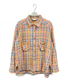 ANCELLM（アンセルム）の古着「25AW　NEL CHECK OVER WORK SHIRT　ANC-SH74-A　アンセルム」｜ブラウン×ブルー