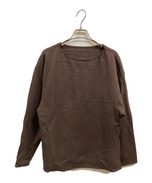 Spick and Span（スピック＆スパン）Spick and Span (スピック＆スパン) ソフトポンチボートネックプルオーバー ブラウン サイズ:Freeの古着・服飾アイテム