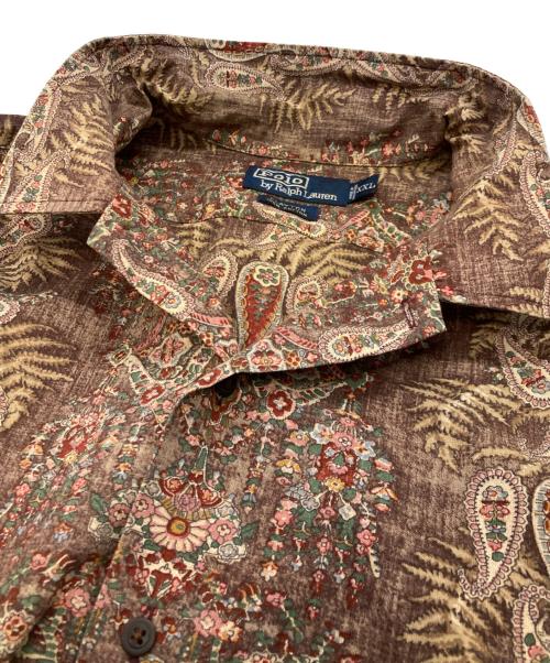POLO RALPH LAUREN（ポロ・ラルフローレン）POLO RALPH LAUREN (ポロ・ラルフローレン) 総柄オープンカラーシャツ ブラウン サイズ:XXLの古着・服飾アイテム