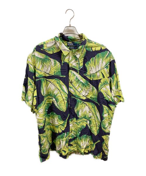 POLO RALPH LAUREN（ポロ・ラルフローレン）POLO RALPH LAUREN (ポロ・ラルフローレン) 総柄オープンカラーレーヨンシャツ ネイビー×グリーン サイズ:XXLの古着・服飾アイテム