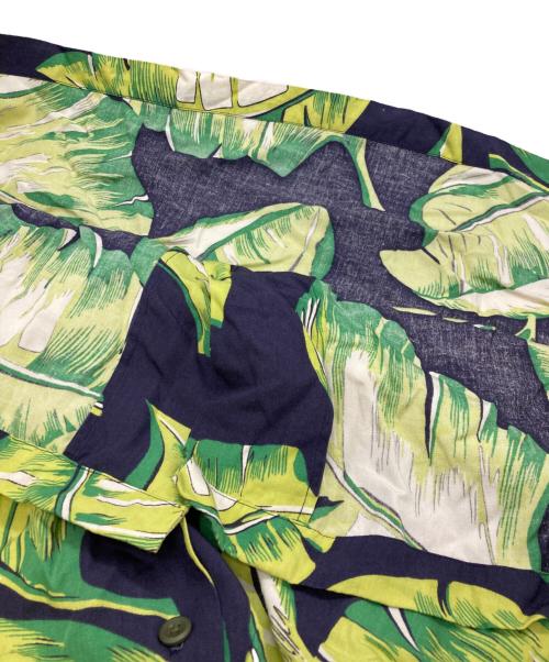 POLO RALPH LAUREN（ポロ・ラルフローレン）POLO RALPH LAUREN (ポロ・ラルフローレン) 総柄オープンカラーレーヨンシャツ ネイビー×グリーン サイズ:XXLの古着・服飾アイテム