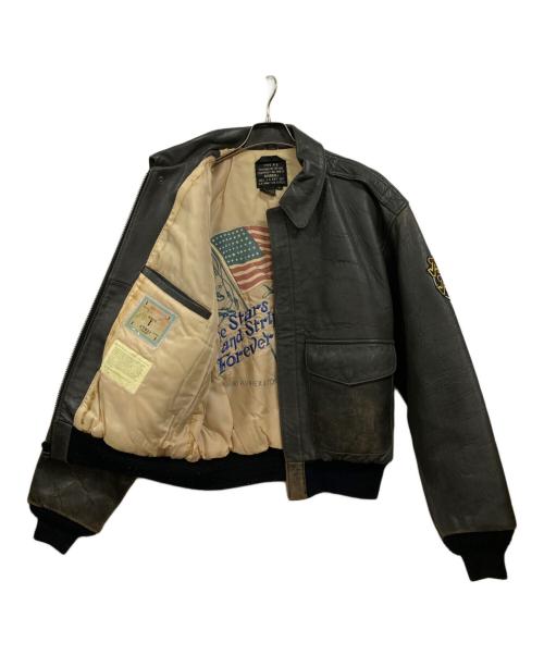 AVIREX（アヴィレックス）AVIREX (アヴィレックス) TYPEA-2レザーフライトジャケット グレー サイズ:Sの古着・服飾アイテム