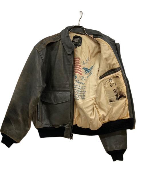 AVIREX（アヴィレックス）AVIREX (アヴィレックス) TYPEA-2レザーフライトジャケット グレー サイズ:Sの古着・服飾アイテム