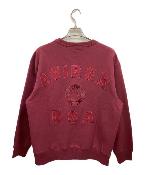AVIREX（アヴィレックス）AVIREX (アヴィレックス) 50周年モデル バーシティロゴ クルーネックスウェット レッド サイズ:Ｌの古着・服飾アイテム