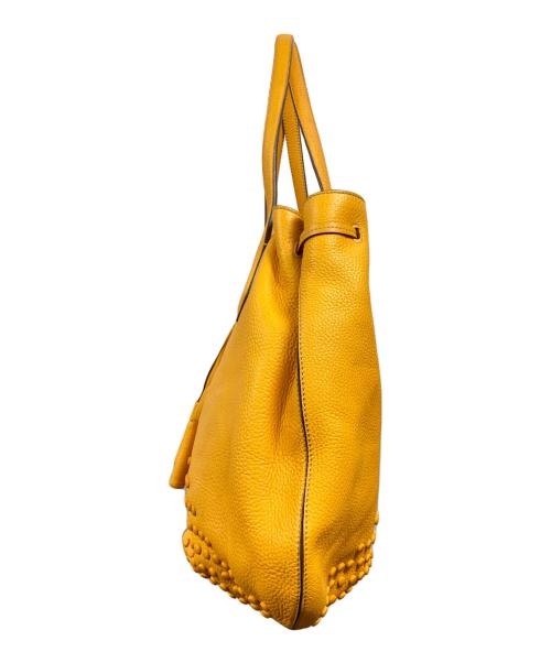 TOD'S（トッズ）TOD'S (トッズ) レザートートバッグ イエローの古着・服飾アイテム