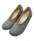 ARTS&SCIENCEアーツアンドサイエンス）の古着「レザーヒールギャザーパンプス」｜グレー