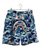 A BATHING APEアベイシングエイプ）の古着「Camo Shark Sweat Shorts」｜ホワイト×ブルー