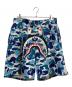 A BATHING APE（アベイシングエイプ）の古着「Camo Shark Sweat Shorts」｜ホワイト×ブルー