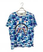 A BATHING APEアベイシングエイプ）の古着「Camo Shark  T」｜ホワイト×ブルー