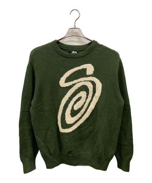 stussy（ステューシー）stussy (ステューシー) CURLY S SWEATE グリーン サイズ:Ｍの古着・服飾アイテム