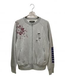 Hysteric Glamour（ヒステリックグラマー）の古着「ダメージ加工ジップスウェット」｜ライトグレー