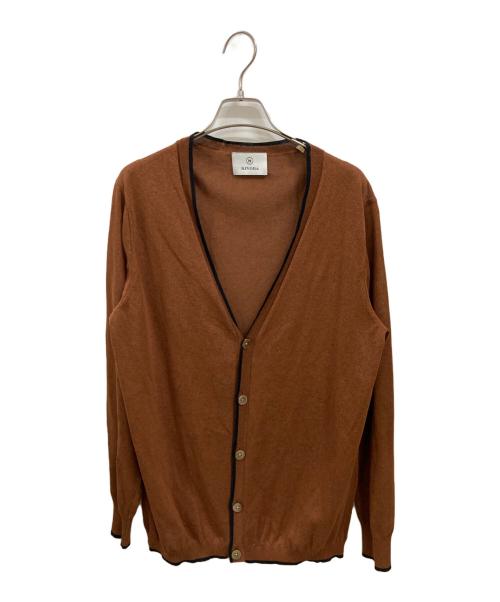 RIVORA（リヴォラ）RIVORA (リヴォラ) Cotton Paper Line Cardigan ブラウン サイズ:Ｍの古着・服飾アイテム