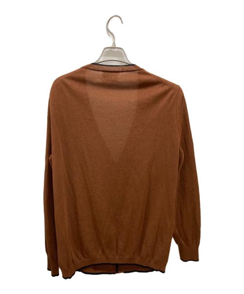 RIVORA（リヴォラ）RIVORA (リヴォラ) Cotton Paper Line Cardigan ブラウン サイズ:Ｍの古着・服飾アイテム