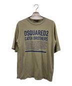 DSQUARED2ディースクエアード）の古着「ロゴTシャツ」｜カーキ