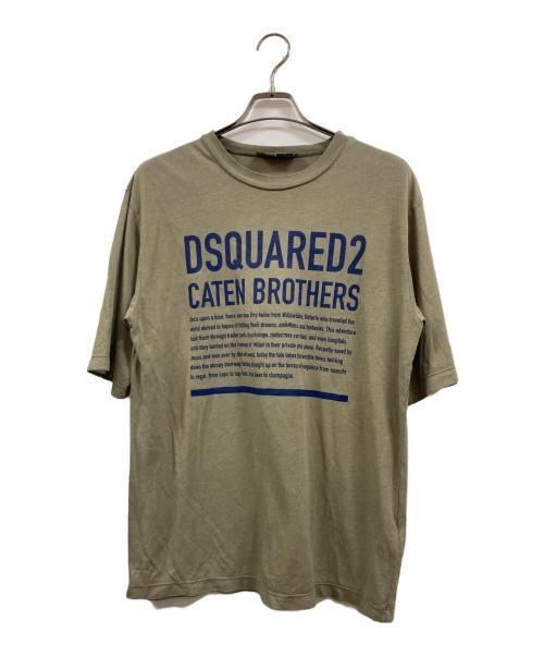 DSQUARED2（ディースクエアード）DSQUARED2 (ディースクエアード) ロゴTシャツ カーキ サイズ:Sの古着・服飾アイテム