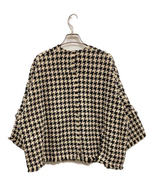 FRAMeWORK（フレームワーク）FRAMeWORK (フレームワーク) コットンツイードフリンジプルオーバー アイボリー×ブラック サイズ:Freeの古着・服飾アイテム