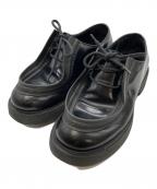 PRADAプラダ）の古着「ダイアパソン/オペークブラッシュドレザーシューズ」｜ブラック