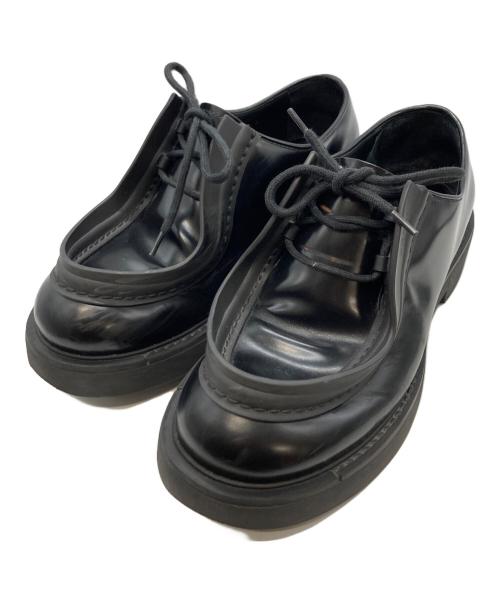 PRADA（プラダ）PRADA (プラダ) ダイアパソン/オペークブラッシュドレザーシューズ ブラック サイズ:6の古着・服飾アイテム