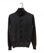 Zanoneザノーネ）の古着「5ゲージウールソリッドスタンドカラーニットカーディガン」｜グレー