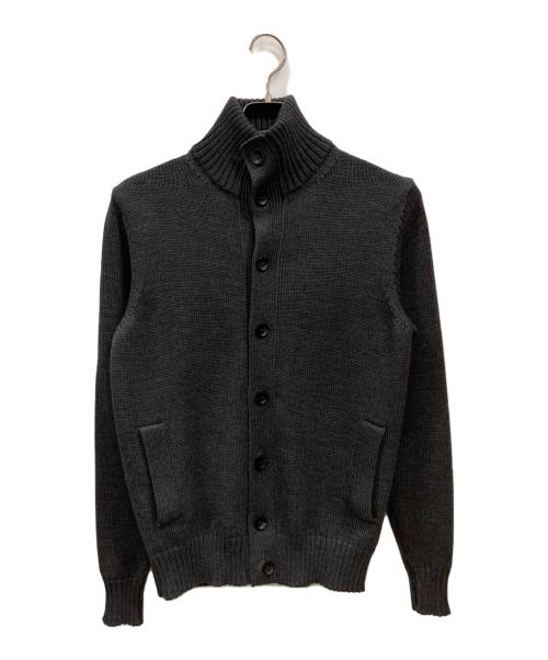 Zanone（ザノーネ）Zanone (ザノーネ) 5ゲージウールソリッドスタンドカラーニットカーディガン グレー サイズ:46の古着・服飾アイテム
