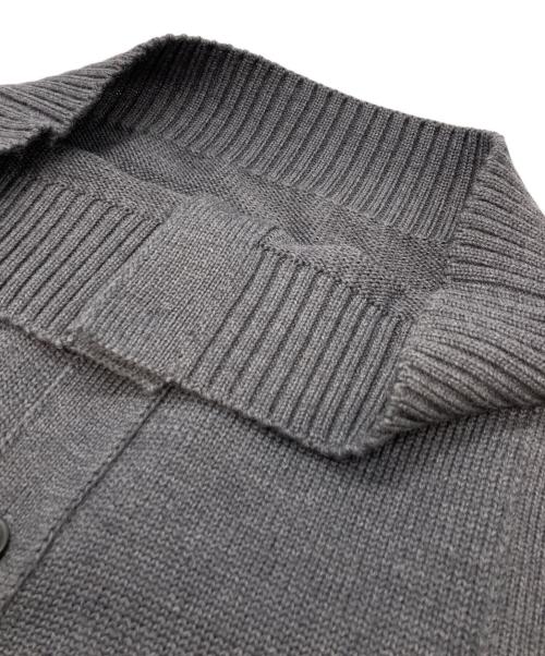 Zanone（ザノーネ）Zanone (ザノーネ) 5ゲージウールソリッドスタンドカラーニットカーディガン グレー サイズ:46の古着・服飾アイテム