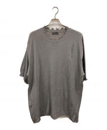 s'yte（サイト）の古着「COMPACT TWIST 10G DAMAGED KNITTED PULLOVER」｜グレー