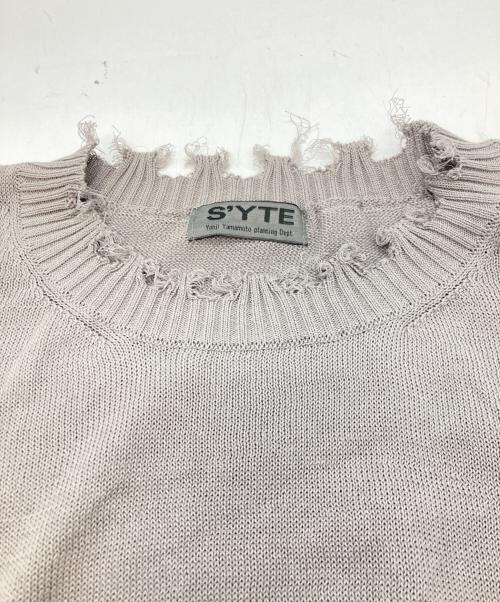 s'yte（サイト）s'yte (サイト) COMPACT TWIST 10G DAMAGED KNITTED PULLOVER グレー サイズ:3の古着・服飾アイテム