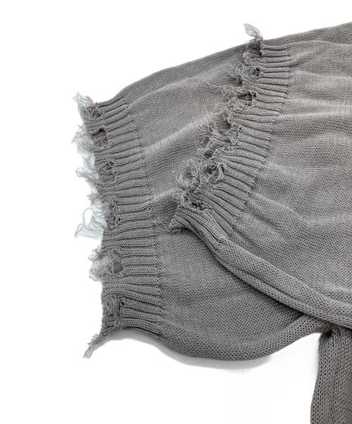 s'yte（サイト）s'yte (サイト) COMPACT TWIST 10G DAMAGED KNITTED PULLOVER グレー サイズ:3の古着・服飾アイテム