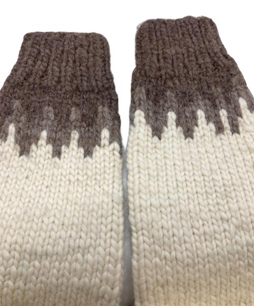 KANATA（カナタ）KANATA (カナタ) カウチンニットジャケット アイボリー×ブラウン サイズ:不明の古着・服飾アイテム