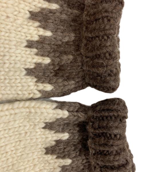 KANATA（カナタ）KANATA (カナタ) カウチンニットジャケット アイボリー×ブラウン サイズ:不明の古着・服飾アイテム