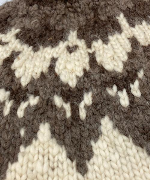 KANATA（カナタ）KANATA (カナタ) カウチンニットジャケット アイボリー×ブラウン サイズ:不明の古着・服飾アイテム