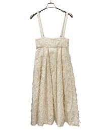 OBLI（オブリ）の古着「米沢別注フリンジジャンパースカート」｜アイボリー