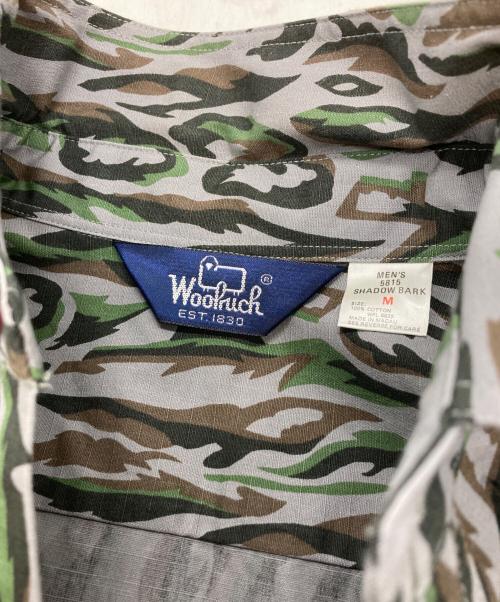 WOOLRICH（ウールリッチ）WOOLRICH (ウールリッチ) 総柄サファリシャツ グリーン×グレー サイズ:Ｍの古着・服飾アイテム