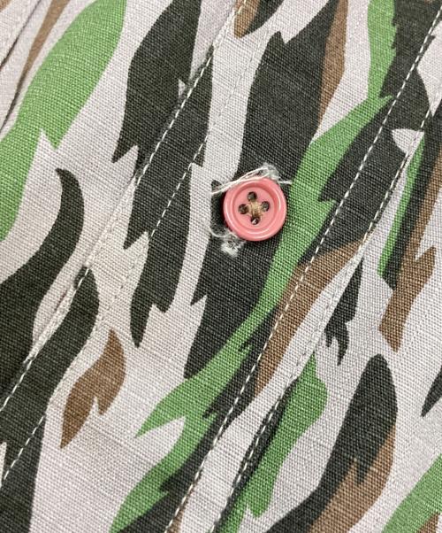 WOOLRICH（ウールリッチ）WOOLRICH (ウールリッチ) 総柄サファリシャツ グリーン×グレー サイズ:Ｍの古着・服飾アイテム