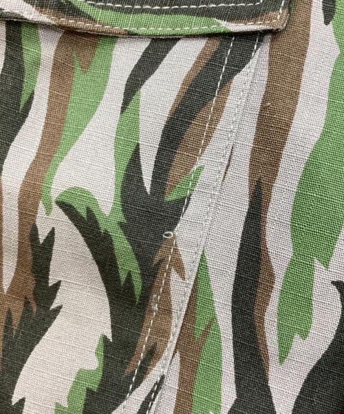 WOOLRICH（ウールリッチ）WOOLRICH (ウールリッチ) 総柄サファリシャツ グリーン×グレー サイズ:Ｍの古着・服飾アイテム