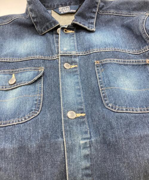 POLO RALPH LAUREN（ポロ・ラルフローレン）POLO RALPH LAUREN (ポロ・ラルフローレン) バックシンチデニムジャケット インディゴ サイズ:Lの古着・服飾アイテム