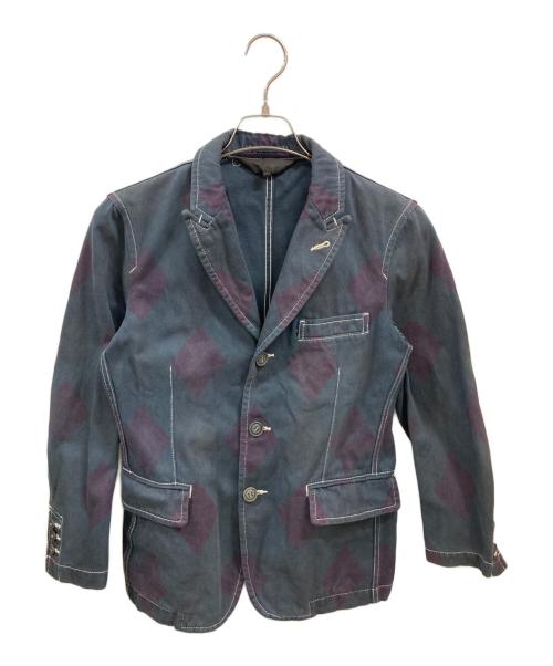 COMME des GARCONS（コムデギャルソン）COMME des GARCONS (コムデギャルソン) アーガイル柄テーラードジャケット ネイビー×パープル サイズ:Sの古着・服飾アイテム