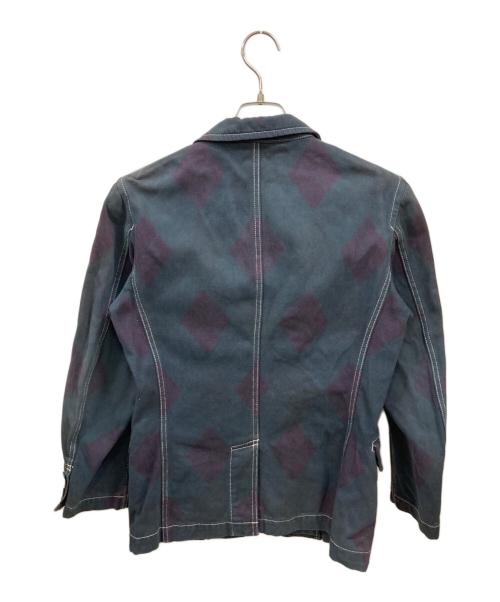 COMME des GARCONS（コムデギャルソン）COMME des GARCONS (コムデギャルソン) アーガイル柄テーラードジャケット ネイビー×パープル サイズ:Sの古着・服飾アイテム