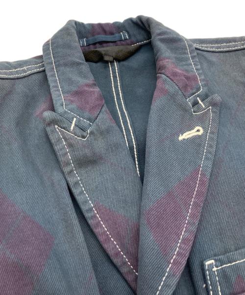 COMME des GARCONS（コムデギャルソン）COMME des GARCONS (コムデギャルソン) アーガイル柄テーラードジャケット ネイビー×パープル サイズ:Sの古着・服飾アイテム