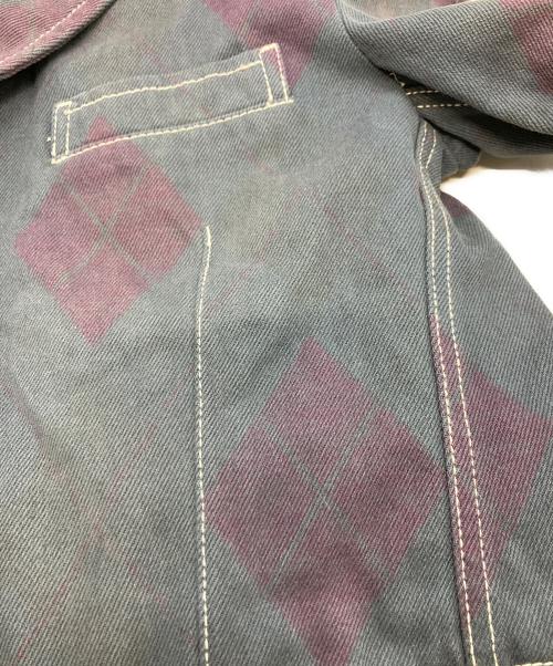 COMME des GARCONS（コムデギャルソン）COMME des GARCONS (コムデギャルソン) アーガイル柄テーラードジャケット ネイビー×パープル サイズ:Sの古着・服飾アイテム